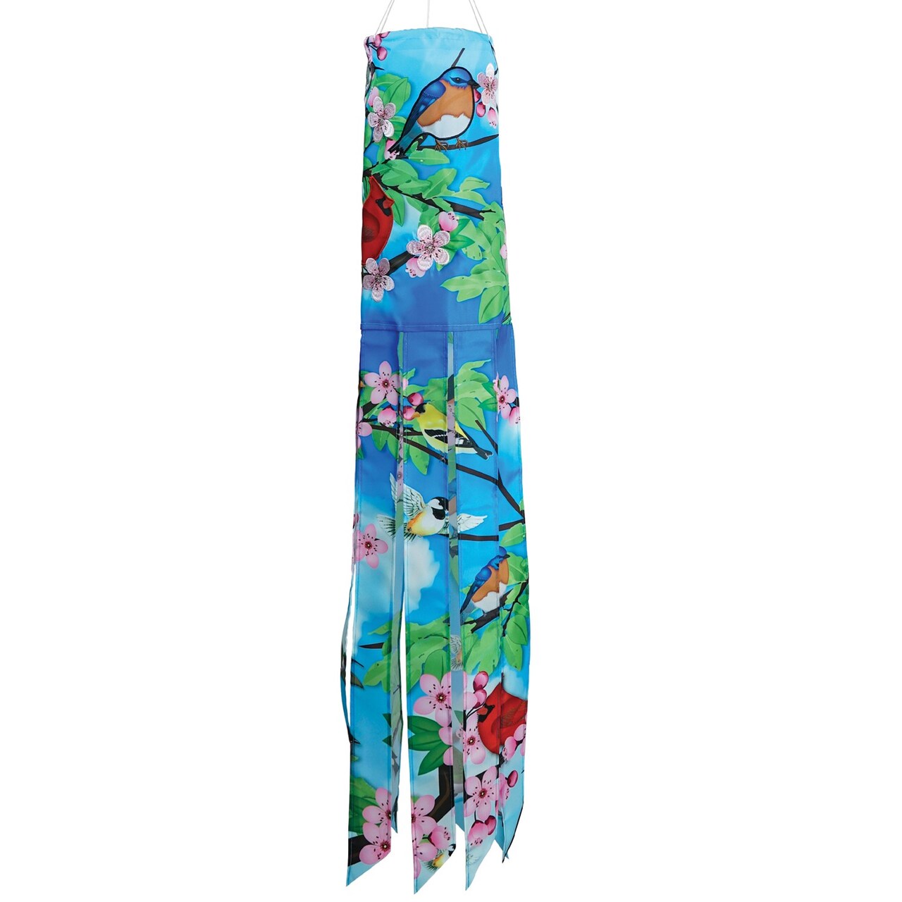 In the Breeze 5245 — Songbird 40-inch Illusion Windsock — Vibrant, Fully Printed Windsock with Embroidered Details